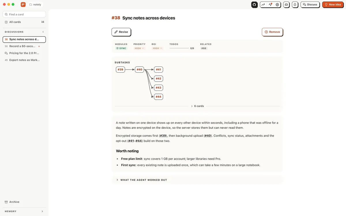 The AI4Kanban board: a card's details and requirements